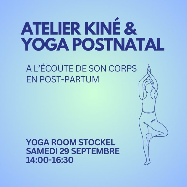 | À L’ÉCOUTE DE SON CORPS EN POSTPARTUM  Atelier Yoga & Kinésithérapie Postnatale
 📅 Samedi 27/09 | 🕑 14h–16h30 📍 Yoga Room Stockel @yoga.room.brussels 
🔅 Inscriptions via l’app ou le site de Yoga Room (lien en bio)

Un moment doux et puissant pour : ✨ Reconnecter à son corps après la naissance ✨ (Re)découvrir souffle & mouvement ✨ Renforcer le périnée et la sangle abdominale ✨ Retrouver stabilité & confiance

Animé par Elsa @yoga.zaz (yoga) & Wivine @wivineandre (kinésithérapie périnatale)

🔸 Ouvert à toutes les femmes en post-partum, avec accord médical et début de rééducation postnatale.

#postpartum #postpartumyoga #yogapostnatal #postpartumhealing #mamans #maternité #périnée #postpartumjourney
#bruxelles #bruxellesmaman #brusselsmums #yogabruxelles #brusselsyoga #stockel #bruxellesbienetre #mamanbruxelles